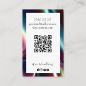 Uw Logo Dark Metallic Glans Oorbel Kaart QR Code Visitekaartje (Achterkant)