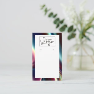 Uw Logo Dark Metallic Glans Oorbel Kaart QR Code Visitekaartje