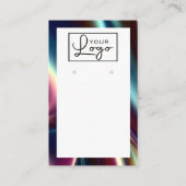 Uw Logo Dark Metallic Glans Oorbel Kaart QR Code Visitekaartje (Voorkant)