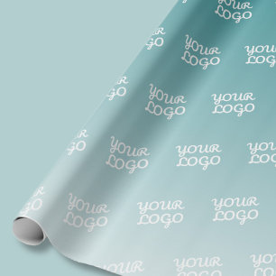 Uw logo diagonaal betegeld & bewerkbare kleur ombr cadeaupapier