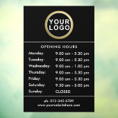 Uw Logo die het Venster van Uren opent | Zwart Raamsticker (Vel 3)