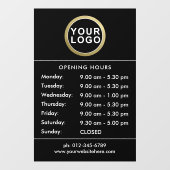 Uw Logo die het Venster van Uren opent | Zwart Raamsticker (Vel)