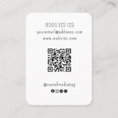 Uw Logo die sociale media QR-code afgeeft Visitekaartje (Achterkant)