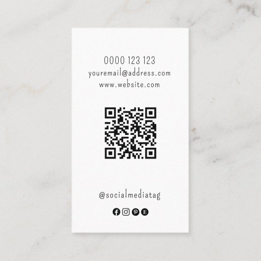 Uw Logo die sociale media QR-codebus ontvangt Visitekaartje (Achterkant)