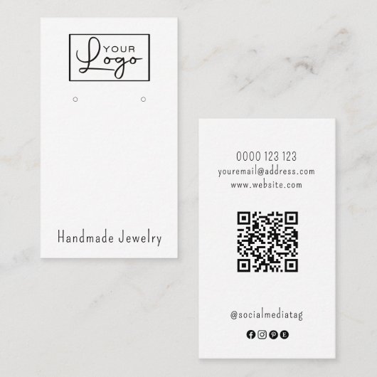 Uw Logo die sociale media QR-codebus ontvangt Visitekaartje (Voorkant / Achterkant)