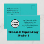Uw Logo Direct Mail Grand Opening Sale-advertentie Briefkaart (Voorkant / Achterkant)