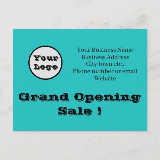 Uw Logo Direct Mail Grand Opening Sale-advertentie Briefkaart (Voorkant)