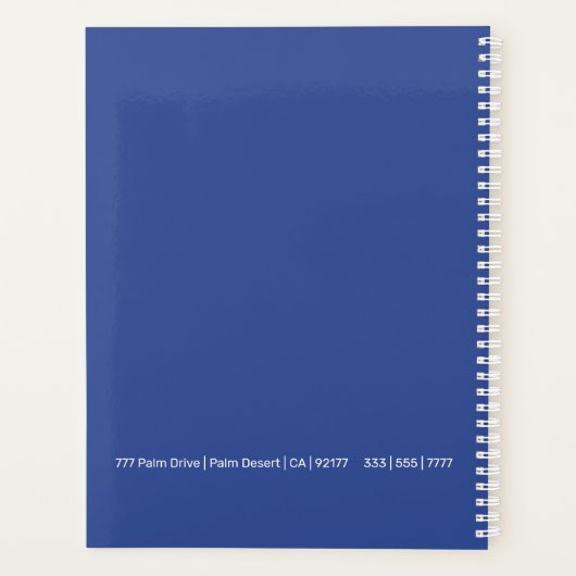Uw Logo / DIY Bedrijfsnaam / Jaar / MED Blue Planner (Achterkant)