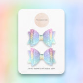 Uw Logo Double Bow Hair Clip Display Kaart Visitekaartje