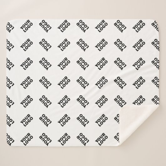 Uw Logo | eenvoudig afwisselend herhalingspatroon Sherpa Deken (Voorkant (horizontaal))