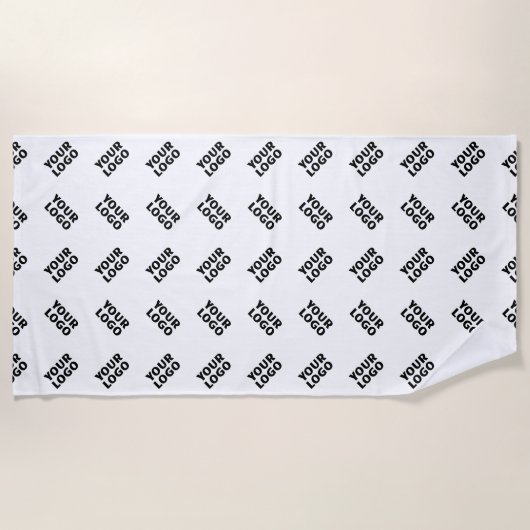 Uw Logo | eenvoudig afwisselend herhalingspatroon Strandlaken (Voorkant)