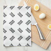 Uw Logo | eenvoudig afwisselend herhalingspatroon Theedoek (Quarter Fold)