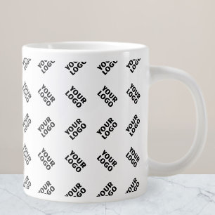 Uw Logo   Eenvoudig Alternerend Herhalend Patroon Grote Koffiekop