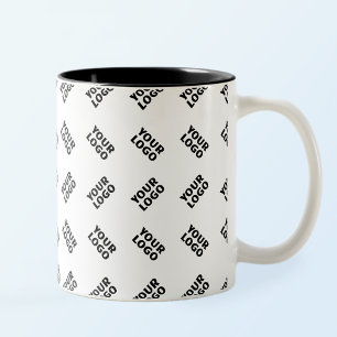 Uw Logo   Eenvoudig Alternerend Herhalend Patroon Tweekleurige Koffiemok