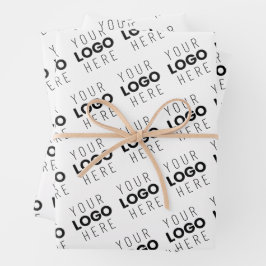 Uw logo eenvoudig herhalend diagonaal patroon inpakpapier vel