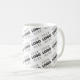 Uw logo eenvoudig herhalend diagonaal patroon koffiemok