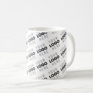 Uw logo eenvoudig herhalend diagonaal patroon koffiemok