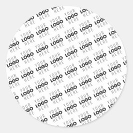 Uw logo eenvoudig herhalend diagonaal patroon ronde sticker