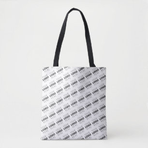 Uw logo eenvoudig herhalend diagonaal patroon tote bag