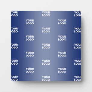 Uw logo eenvoudig herhalend logo donkerblauwe grad fotoplaat