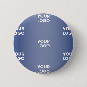 Uw logo eenvoudig herhalend logo donkerblauwe grad ronde button 5,7 cm