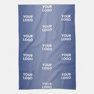 Uw logo eenvoudig herhalend logo donkerblauwe grad theedoek