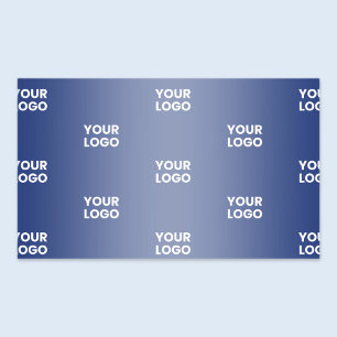 Uw logo eenvoudig herhalend logo marineblauwe grad rechthoekige sticker