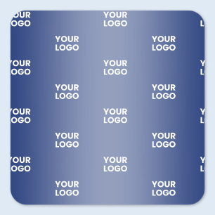 Uw logo eenvoudig herhalend logo marineblauwe grad vierkante sticker