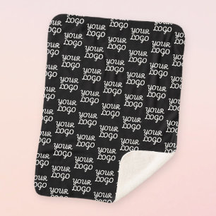 Uw Logo   Eenvoudig herhalend Logo-patroon Sherpa Deken