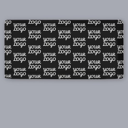 Uw logo | Eenvoudig herhalend logo patroon Spandoek