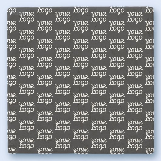 Uw Logo | Eenvoudig herhalend Logo-patroon Stenen Onderzetter
