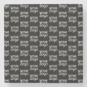 Uw Logo | Eenvoudig herhalend Logo-patroon Stenen Onderzetter (Voorkant)