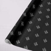 Uw logo eenvoudig herhalend logo patroon | Zwart Cadeaupapier