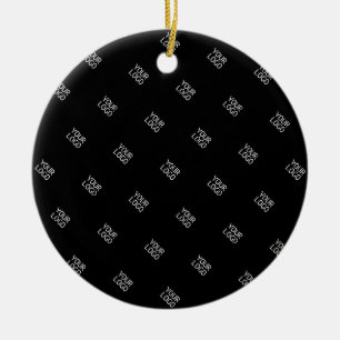 Uw Logo Eenvoudig Herhalend Logo Patroon Zwart Keramisch Ornament