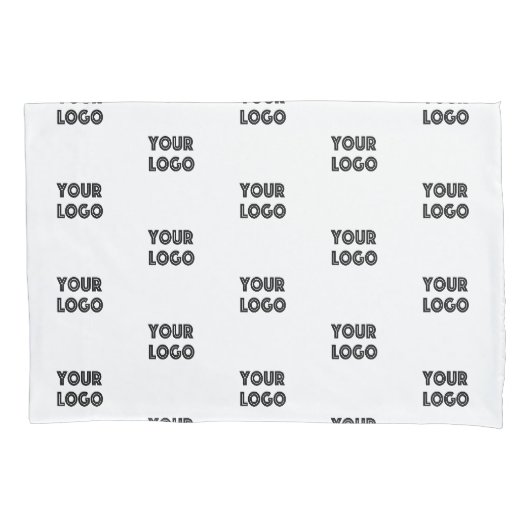 Uw Logo Eenvoudig Herhalend Logo | Wit Kussensloop (Voorkant)