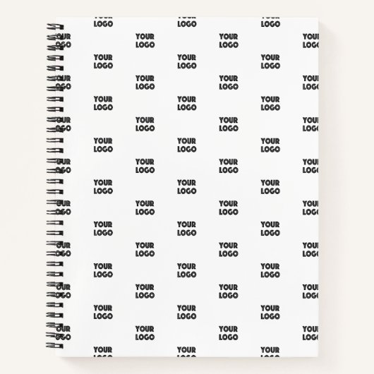 Uw Logo Eenvoudig Herhalend Logo | Wit Notitieboek (Voorkant)