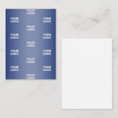 Uw Logo Eenvoudige Herhalende Logo | Blauwe hellin Notitiekaartje (Voorkant / Achterkant)