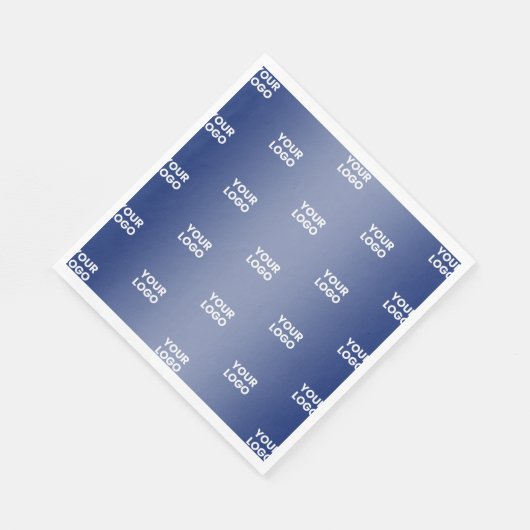 Uw Logo Eenvoudige Herhalende Logo | Blauwe hellin Servet (Hoek)