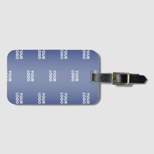 Uw Logo Eenvoudige Herhalende Logo Navy Blue Gradi Bagagelabel