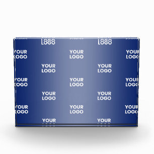 Uw Logo Eenvoudige Herhalende Logo Navy Blue Gradi Fotoblokken