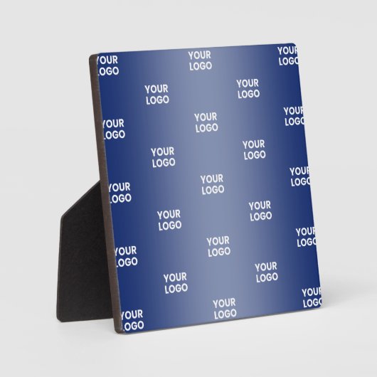 Uw Logo Eenvoudige Herhalende Logo Navy Blue Gradi Fotoplaat (Voorkant)
