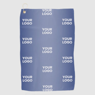 Uw Logo Eenvoudige Herhalende Logo Navy Blue Gradi Golfhanddoek