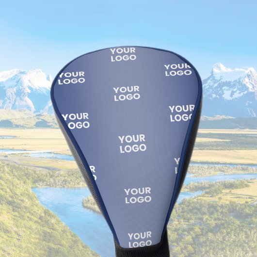 Uw Logo Eenvoudige Herhalende Logo Navy Blue Gradi Golfheadcover