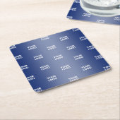 Uw Logo Eenvoudige Herhalende Logo Navy Blue Gradi Kartonnen Onderzetters (Schuin)