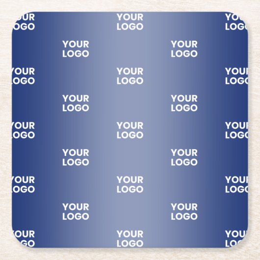 Uw Logo Eenvoudige Herhalende Logo Navy Blue Gradi Kartonnen Onderzetters (Voorkant)