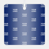 Uw Logo Eenvoudige Herhalende Logo Navy Blue Gradi Metalen Ornament (Voorkant)