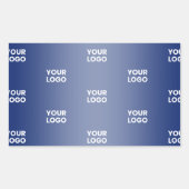Uw Logo Eenvoudige Herhalende Logo Navy Blue Gradi Rechthoekige Sticker (Voorkant)