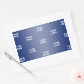 Uw Logo Eenvoudige Herhalende Logo Navy Blue Gradi Rechthoekige Sticker (Envelop)