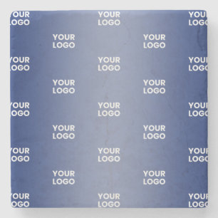Uw Logo Eenvoudige Herhalende Logo Navy Blue Gradi Stenen Onderzetter