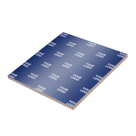 Uw Logo Eenvoudige Herhalende Logo Navy Blue Gradi Tegeltje (Zijkant)